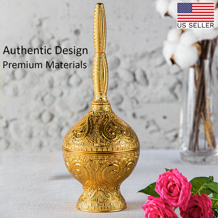 Telkari Rose Water Pourer Gold, Filigreed Handmade Güldanlık