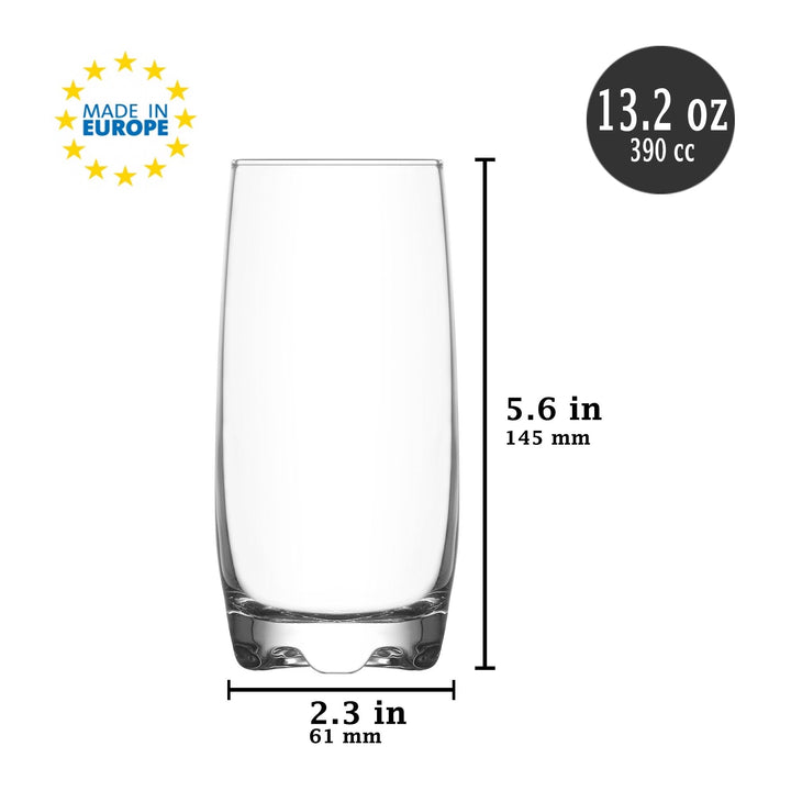 Durable Design Glasses Tumbler, 6 Pcs, 13.2 oz (390 cc)