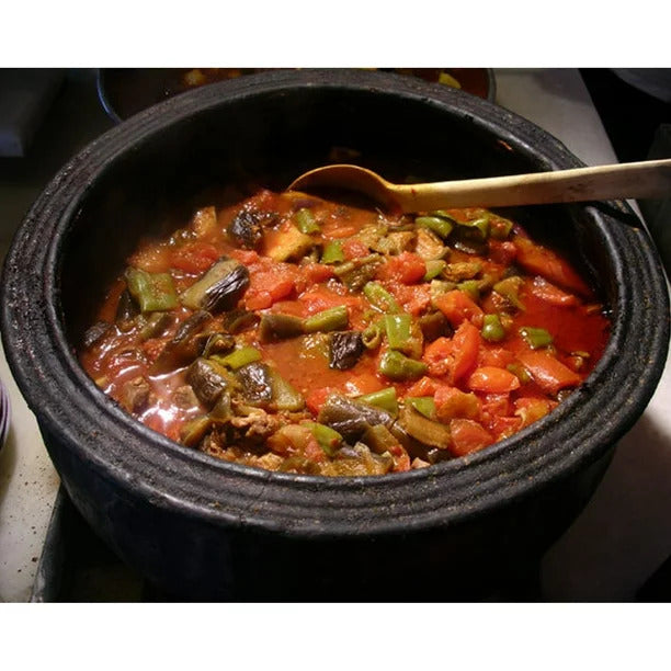 Twice-Baked Traditional Clay Cooking Pot with Lid