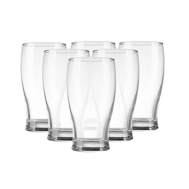 Lav Clear Pilsner Beer Glasses Set of 6, 12.75 oz