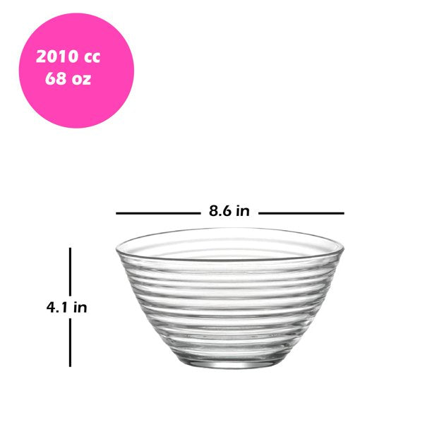 Lav Derin Glass Bowl for Storage, Mixing Glass Bowl, 68 Oz