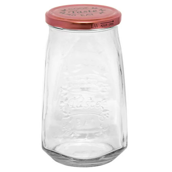 Lav Mason Jar with Lid, Clear Glass Canning Jar - 1 Pcs