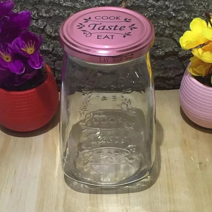 Lav Mason Jar with Lid, Clear Glass Canning Jar - 1 Pcs