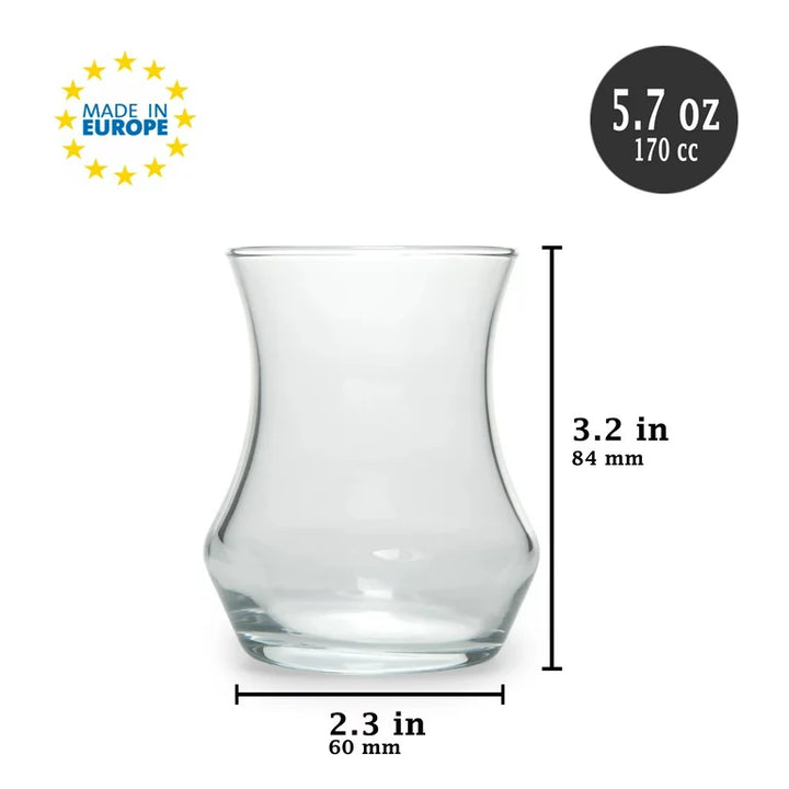 Lav Tea Glasses Set of 6, 5.75 oz (170 cc)