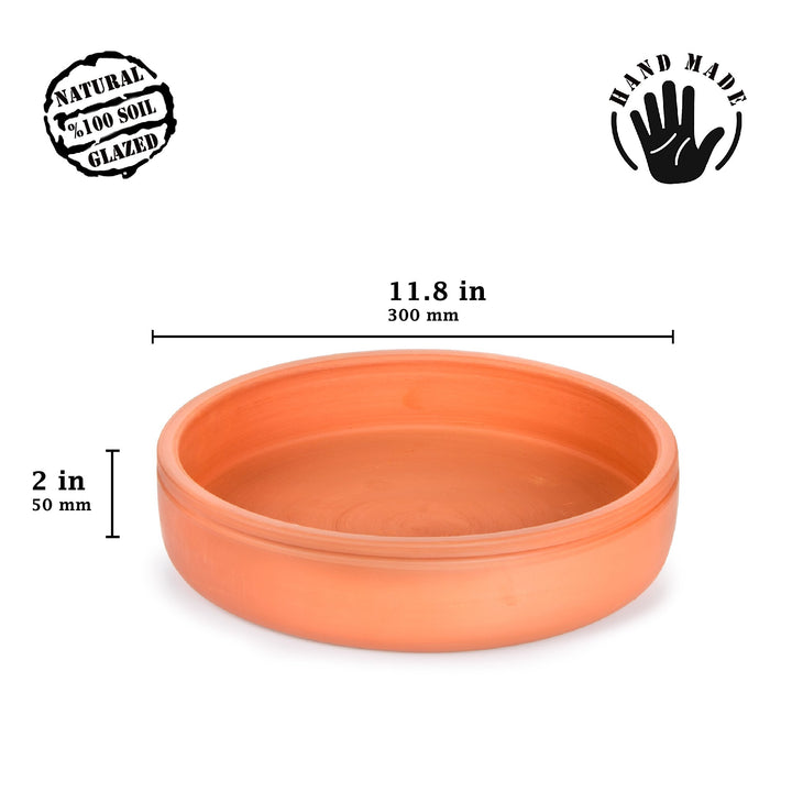 Handmade Clay Cookware, Earthenware Kitchenware, 11.8 in