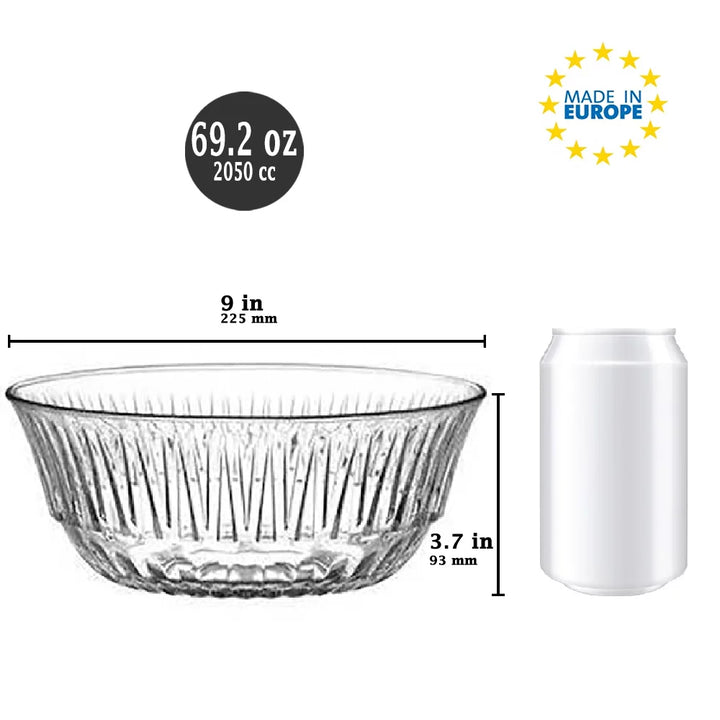 Lav Crystal Clear Glass Round Mixing Bowl, 69.2 oz