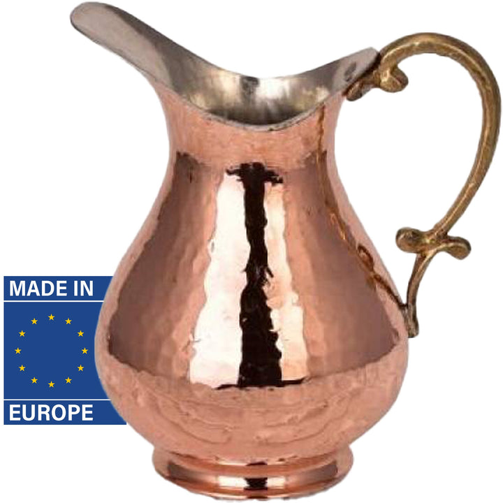 Handmade Pure Copper Jug for Drinking Water, 1 qt