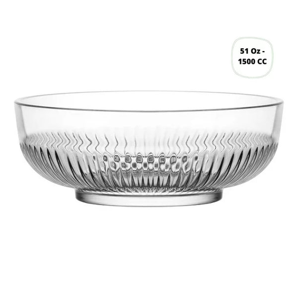 Glass Salad Bowl, Prep Mixing Bowl Dishwasher Safe, 51 Oz