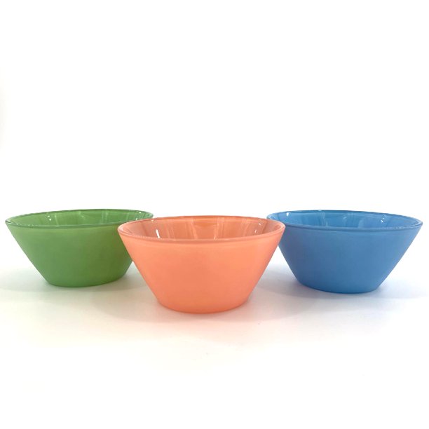 Glass Serving Bowls Set of 3, Colorful Prep Bowls, 7.25 oz