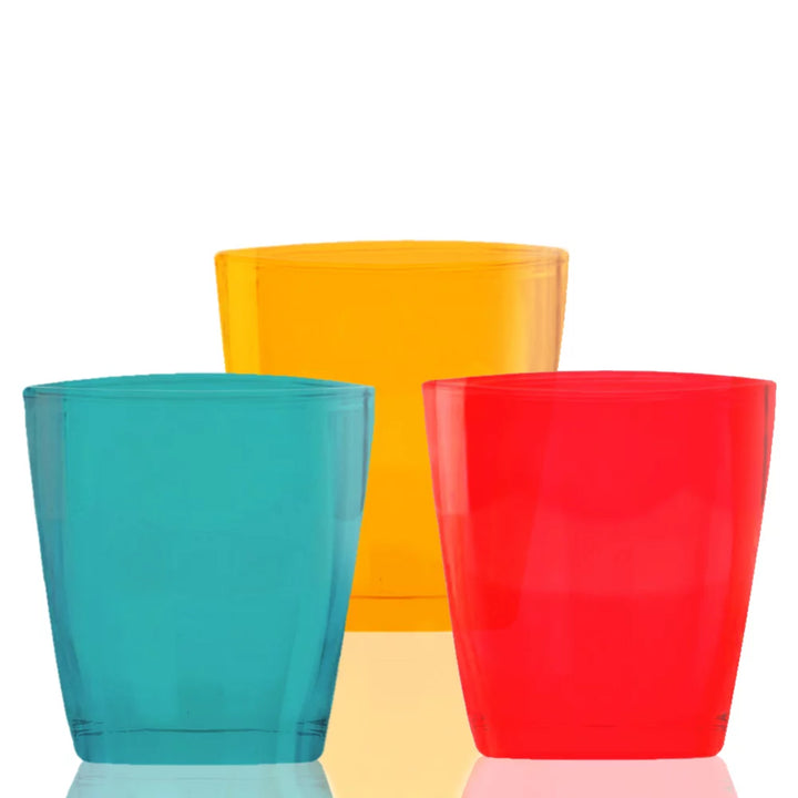 Lav Colorful Base Glass Tumblers, Set of 6, 16.25 oz