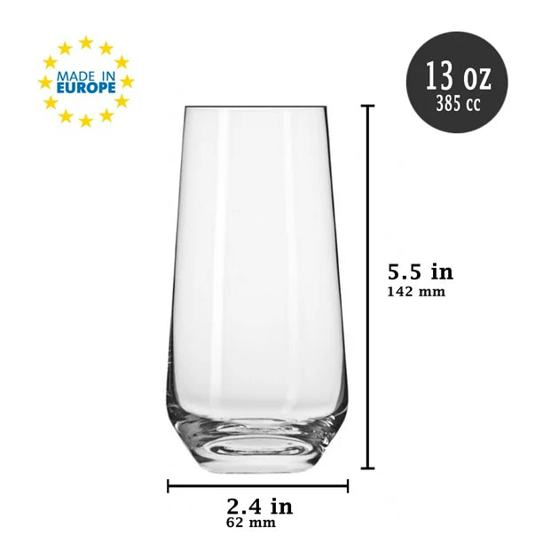 Lav Water and Juice Glasses Set of 6, 13 oz (385 cc)