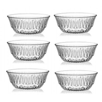 Lav Crystal Clear Glass Round Serving Bowls Set of 6, 7.2 oz