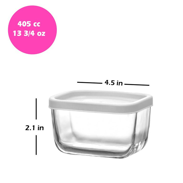 LAV Cube Food Containers with Lids, 2 Pcs, 13.75 Oz