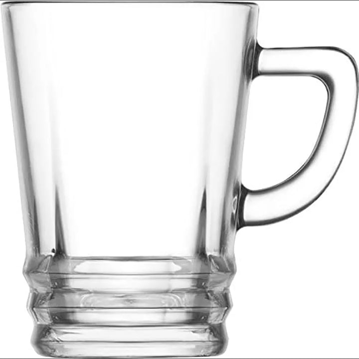 Lav Clear Glass Tea Coffee Mugs with Handle, 7.5 oz