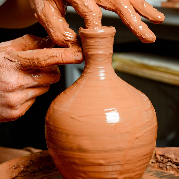 Natural Mud Jug with Authentic Mouth, Clay Pitcher