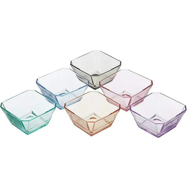 Glass Serving Bowls Set of 6, Colorful Prep Bowls, 10.25 oz