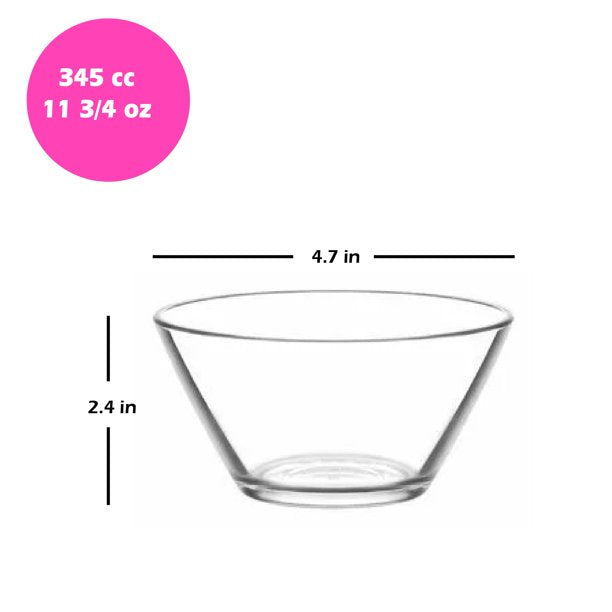 Lav Vega Glass Bowls Set, 6 Pcs 11.75 Oz