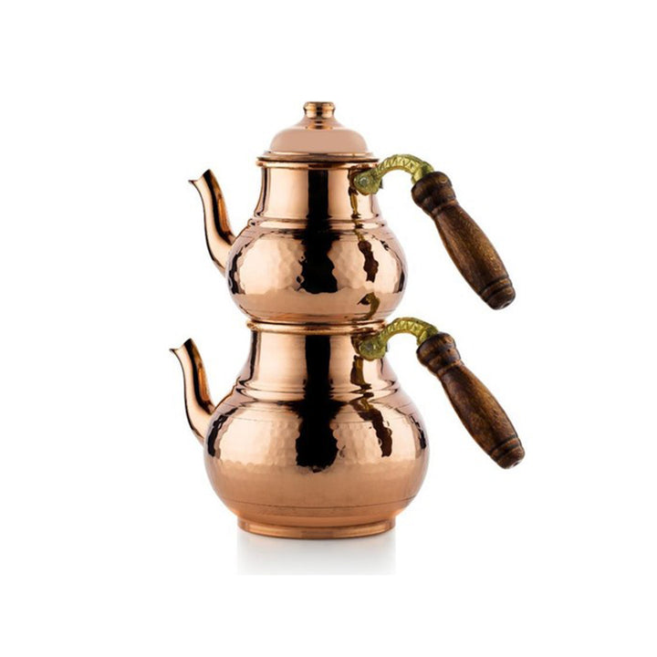 Turkish Copper Teapot Set for Stovetop, 60.8 Oz - 33.8 Oz