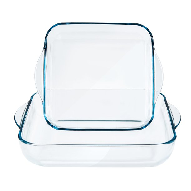 Glass Baking Dishes for Oven, Square Bakeware, Set of 2