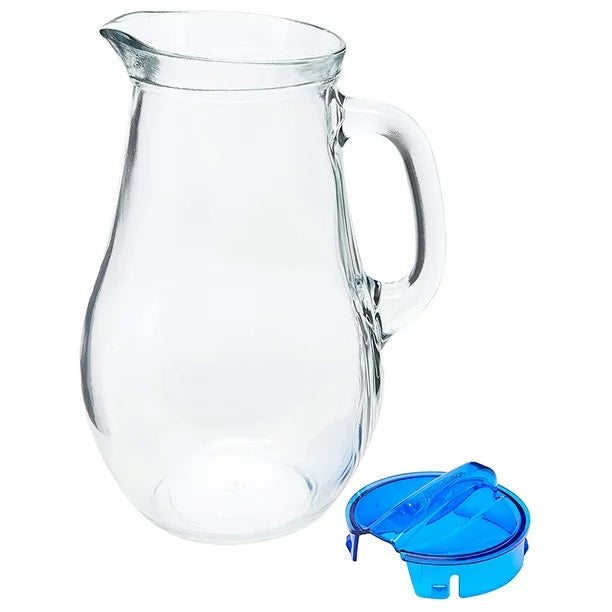 Pasabahce Glass Pitcher with Lid and Handle, 61.7 oz