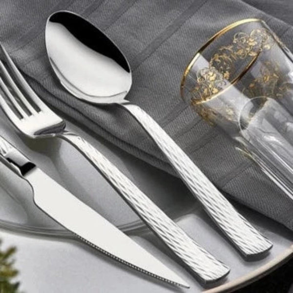 Stainless Steel Tablespoon, Dessert Spoon, and Teaspoon Set