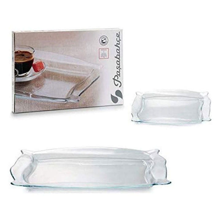 Clear Glass Rectangular Serving Tray, Platter, 13.5 in