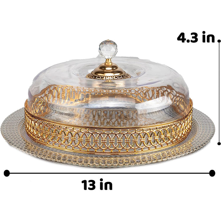 Handmade Cake Stand with Clear Acrylic Dome, Glass Cake Stand with Lid