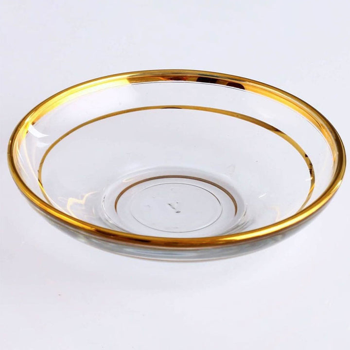 Teacup Saucers Set with Gold Rim, 4 in (102 mm)