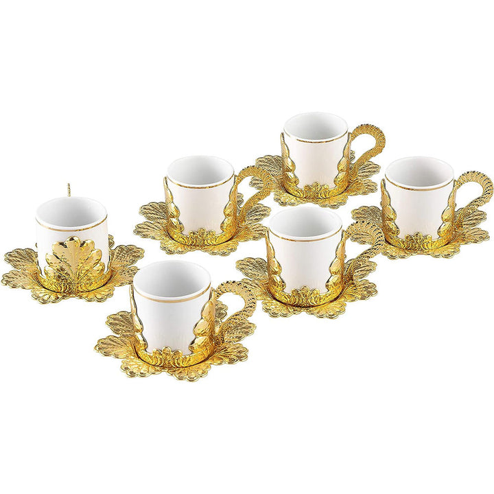 Handmade Fancy Turkish Coffee Cups Set of 6, 4 Oz