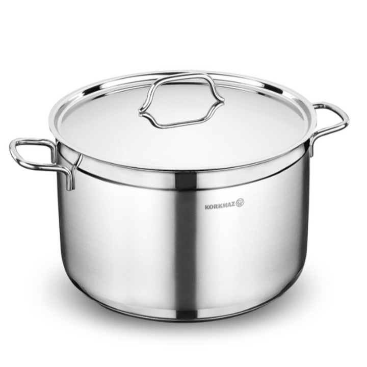 Korkmaz Stainless Steel Casserole, Cooking Pot with Lid