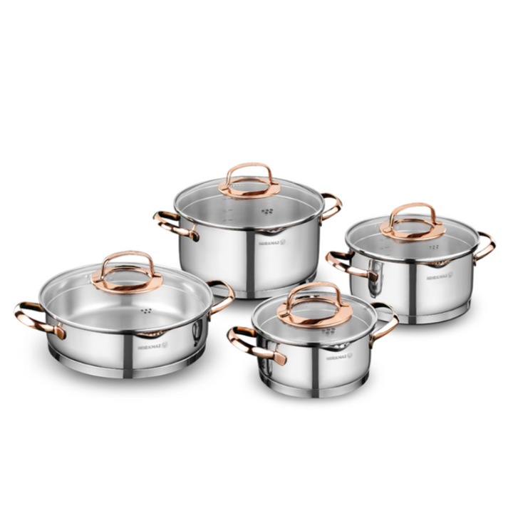 Korkmaz Rosanna Cooking Pot Set, Stainless Steel Cookware