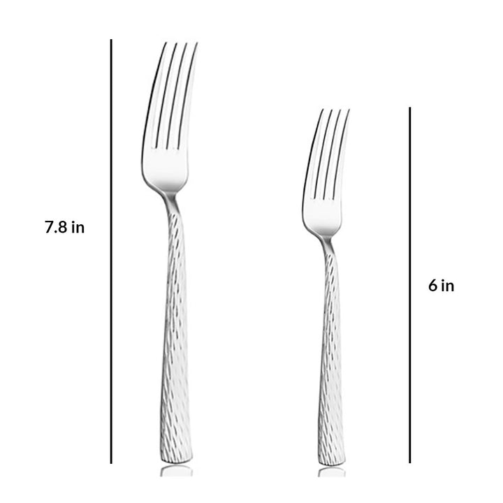 Lara Stainless Steel Dinner Fork Set, Silver, 6 Pcs