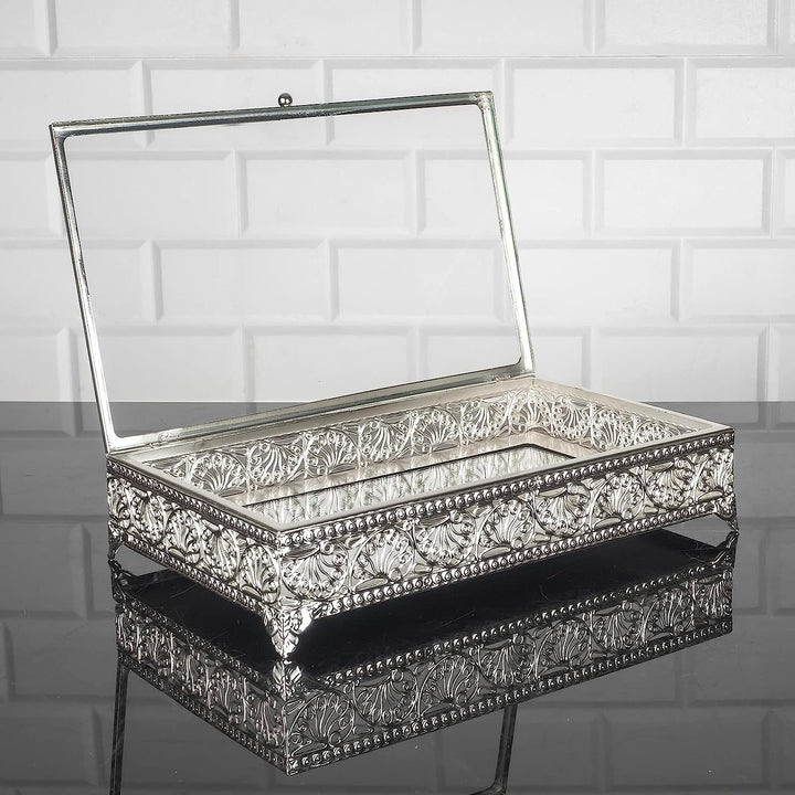 Handmade Fancy Keepsake Boxes, Metal Display Cases with Clear Acrylic Lids