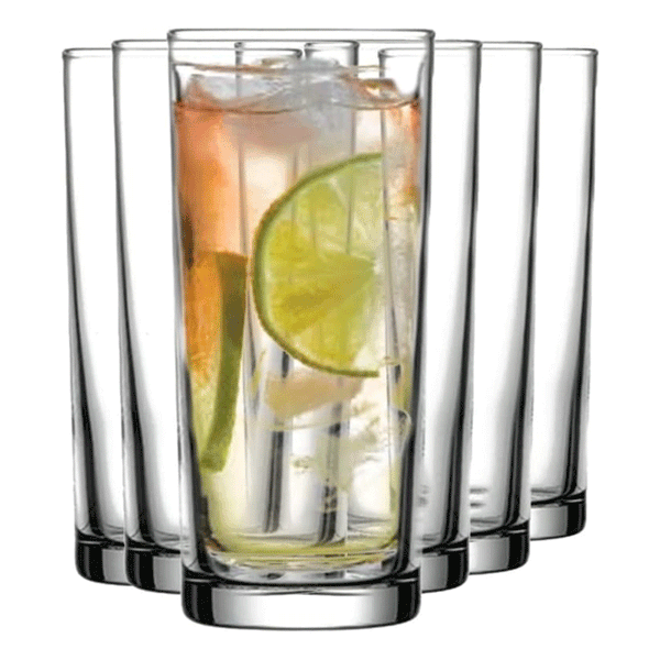 Long Drink Glass Set, Water Glasses, 6 Pcs, 6.75 Oz (200cc)