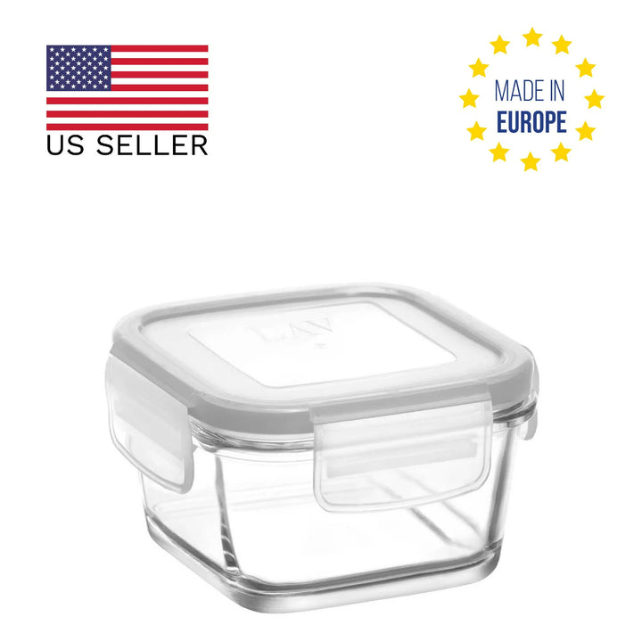 LAV Fresco Glass Food Container Set with Locked Lids, 6 Pcs