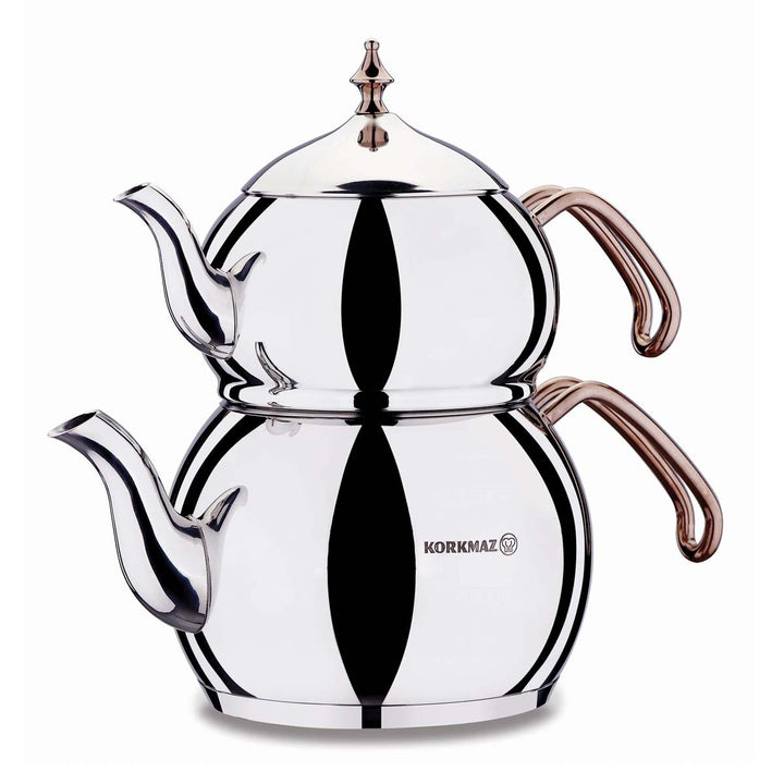 Korkmaz Hanedan Turkish Teapot Set for Stovetop, 3.3 qt