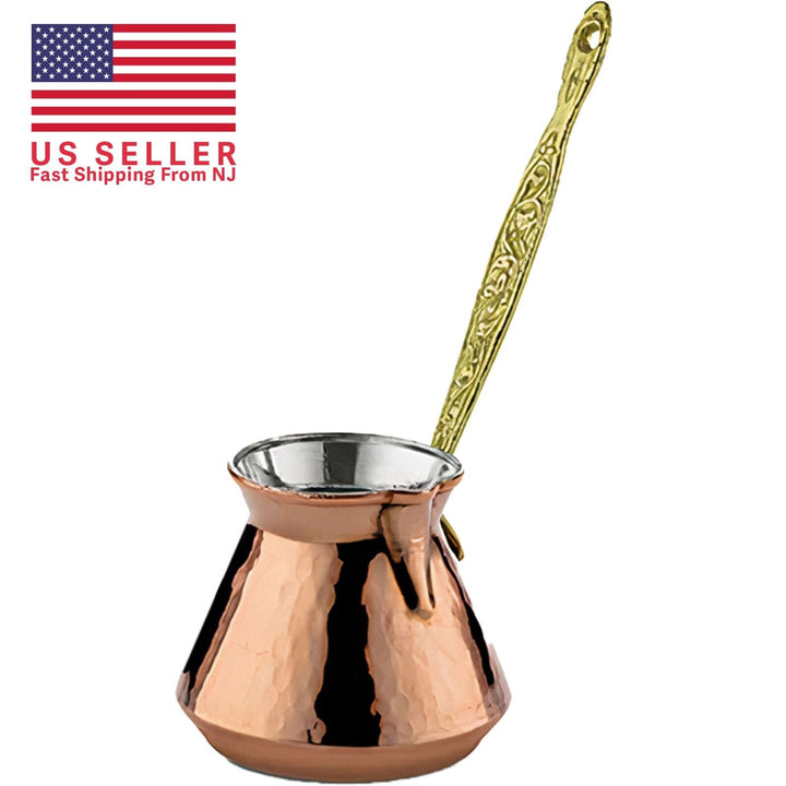 Hammered Copper Coffee Cezve, Turkish Coffee Pot, 8 oz