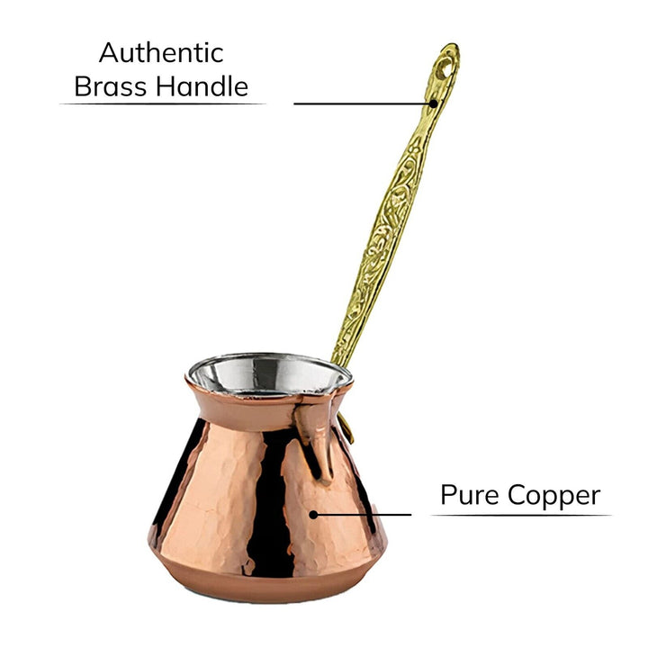 Hammered Copper Coffee Cezve, Turkish Coffee Pot, 8 oz