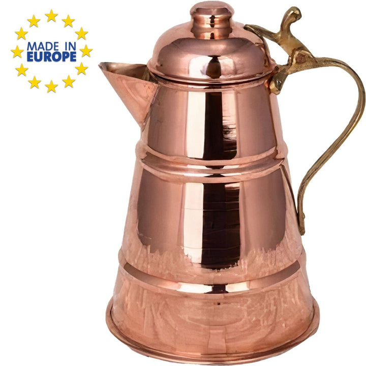 Handmade Copper Milk and Coffee Pot with a Lid, 35.5 Oz