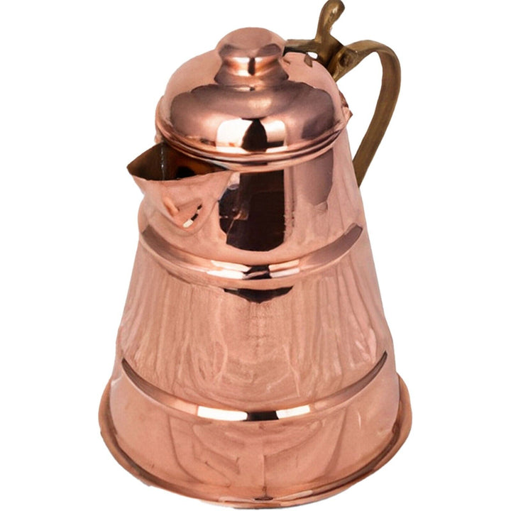 Handmade Copper Milk and Coffee Pot with a Lid, 35.5 Oz