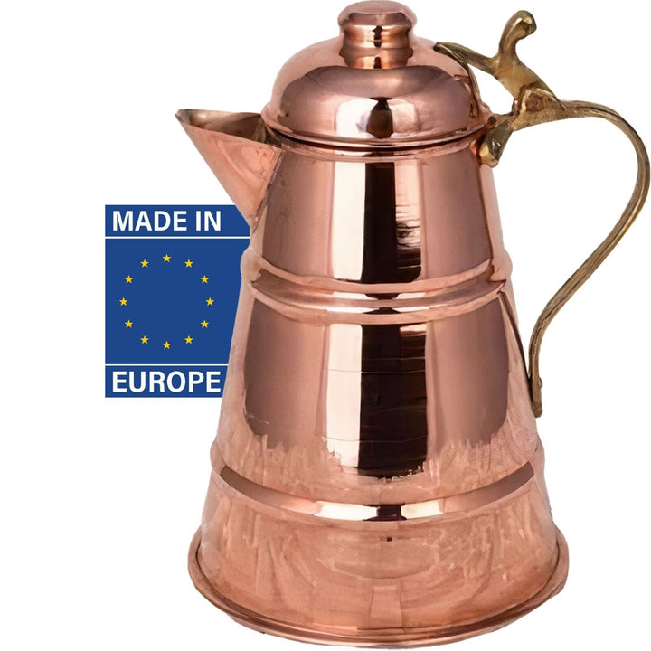 Handmade Copper Milk and Coffee Pot with a Lid, 35.5 Oz