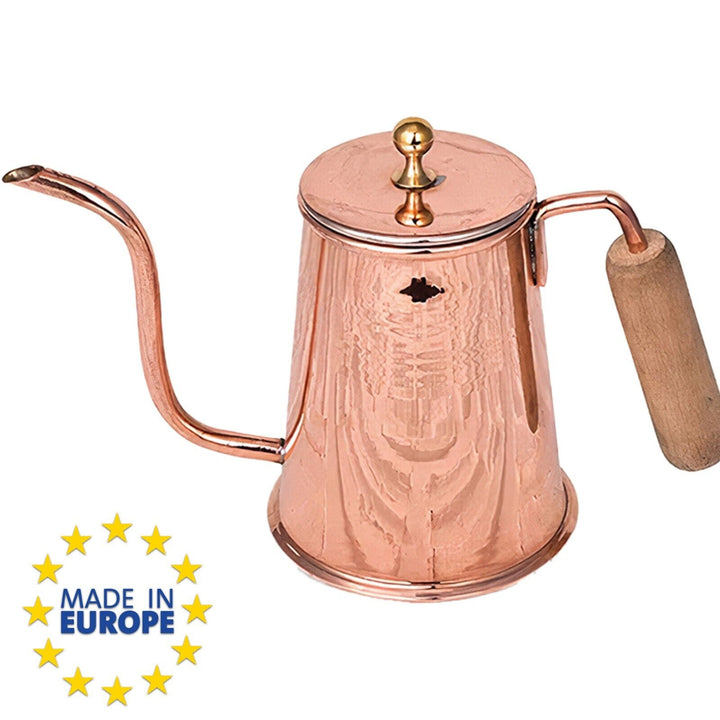 Handmade Copper Tea and Coffee Kettle with Lid, 17 fl oz