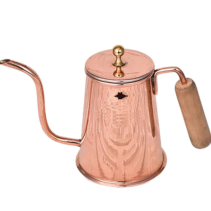 Handmade Copper Tea and Coffee Kettle with Lid, 17 fl oz