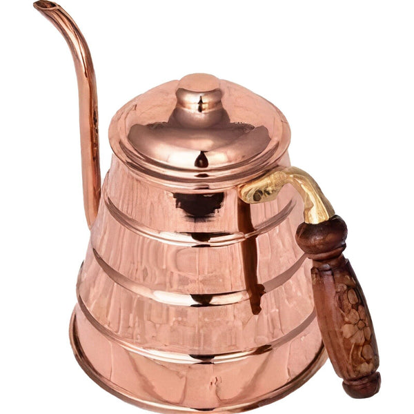 Handmade Copper Tea and Coffee Kettle with Lid, 27 fl oz