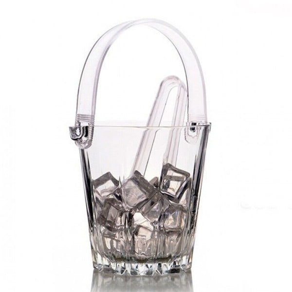 Pasabahce Glass Ice Bucket with Tong, 34 Oz