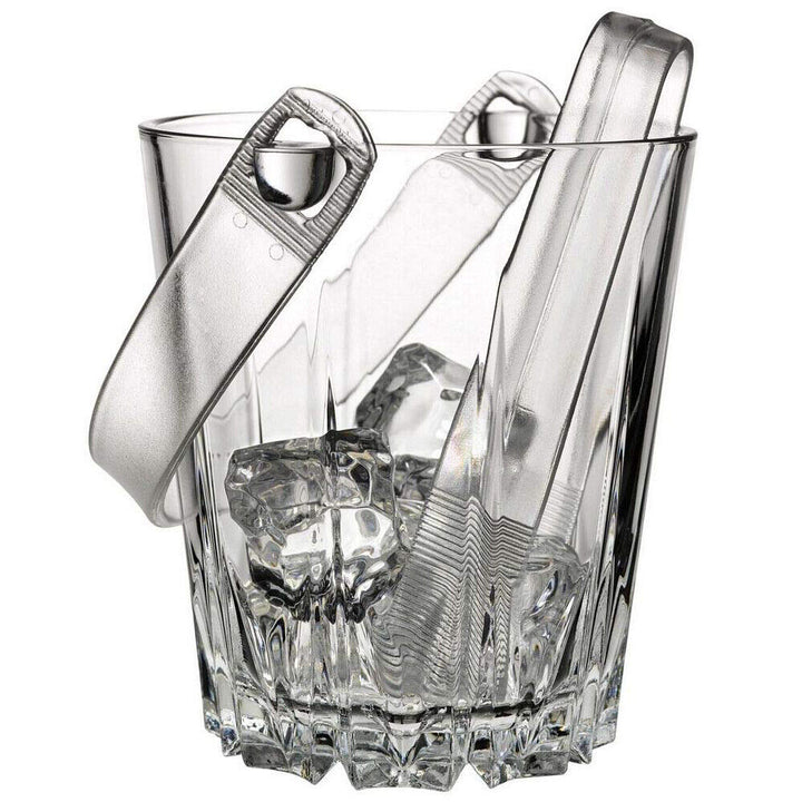 Pasabahce Glass Ice Bucket with Tong, 34 Oz