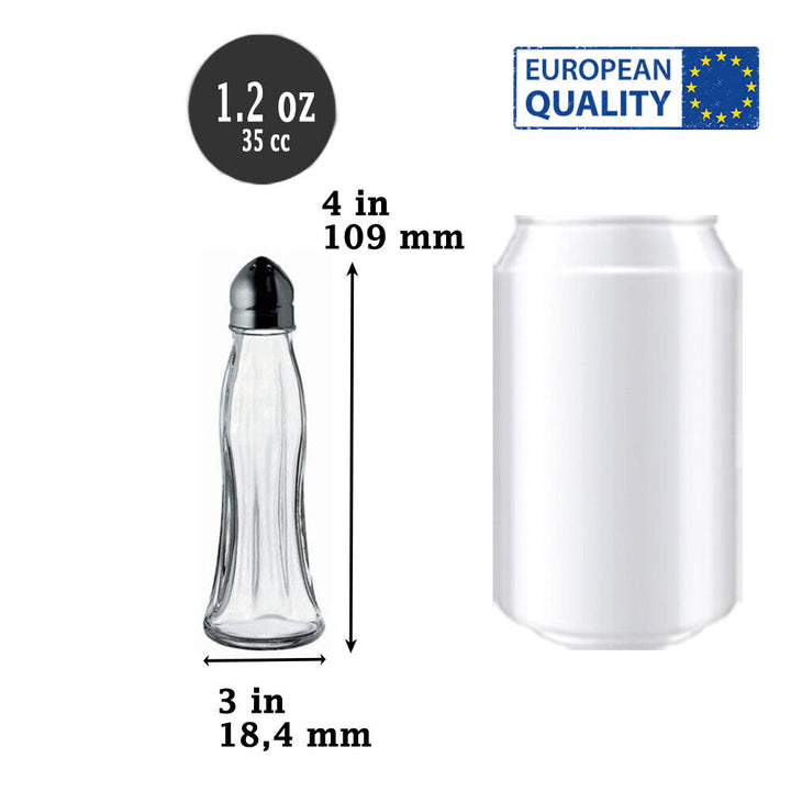 Glass Salt and Pepper Shaker, Tower Salt Shaker Set, 1.2 oz