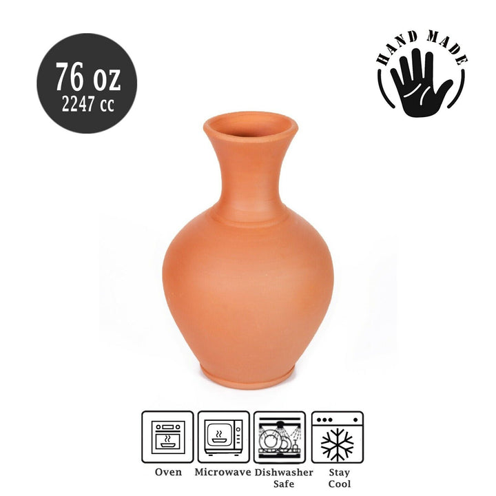 Clay Water Dispenser, Terracotta Pitcher 76 Oz (2.25 L) 