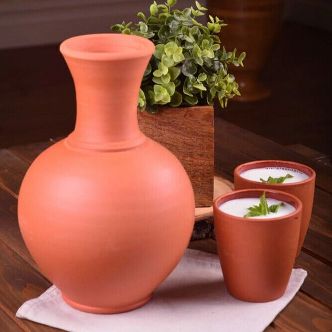 Clay Water Dispenser, Terracotta Pitcher 76 Oz (2.25 L) 