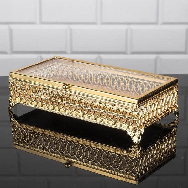 Handmade Fancy Keepsake Boxes, Metal Display Cases with Clear Acrylic Lids